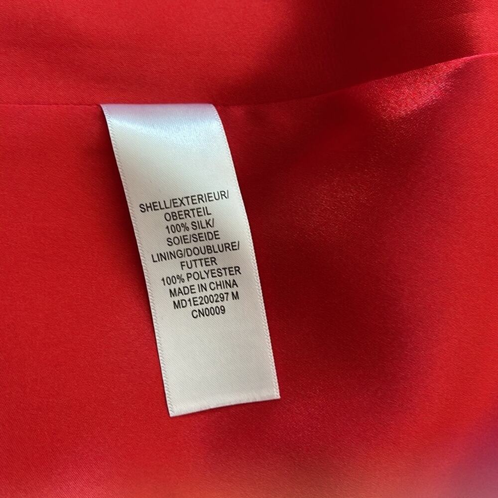 AIDAN MATTOX Red 100% Silk Asymmetrical Sleeveless Women’s Dress - Picture 10 of 13